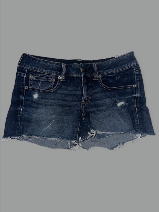 American Eagle Outfitters Pants - American Eagle AE Low Rise Dark Blue Distressed Ripped Denim Jean Shorts